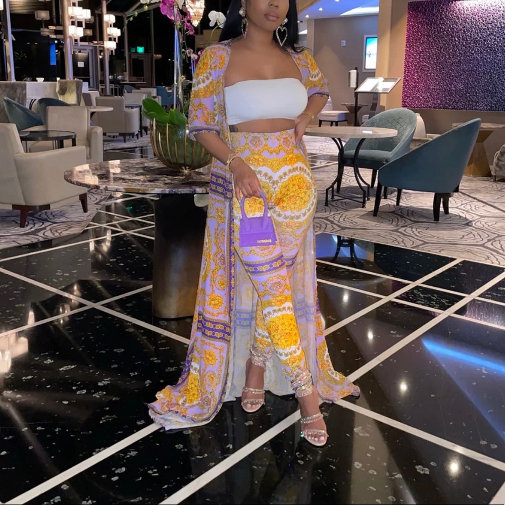 2 piece set with leggings and long cardigan